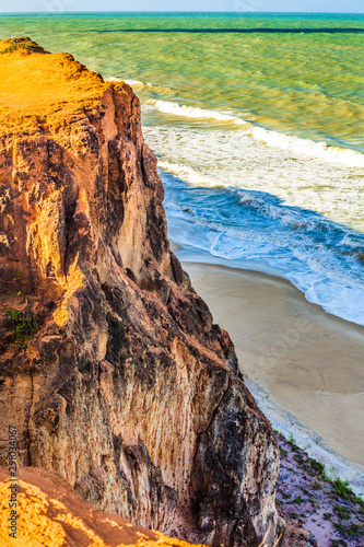 Cliffs on the beaches of RN, beautiful landscape of the beaches of Natal.