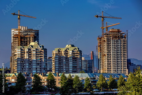 New construction of Apartment Buildings on the waterfront in Downtown of New Westminster city 