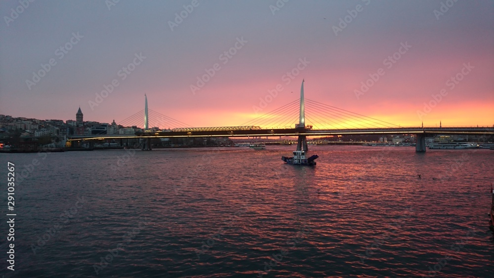 sunset in harbour sunset in harbour