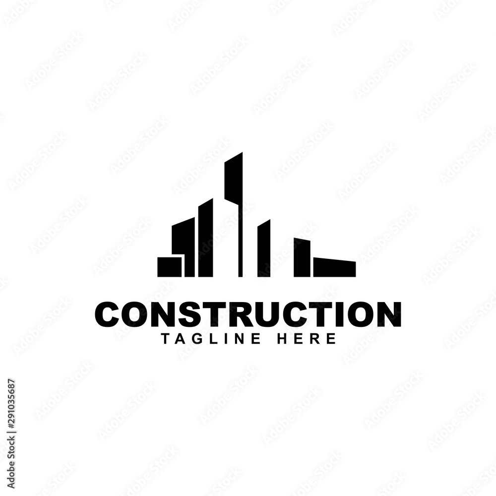 construction building icon logo design template