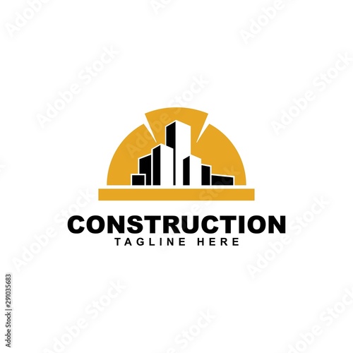 construction safety helmet logo.Construction logo design inspiration	