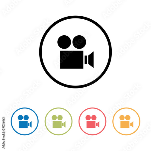 Video camera icon for web and mobile