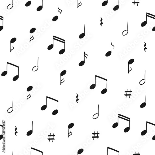 Seamless music pattern with note