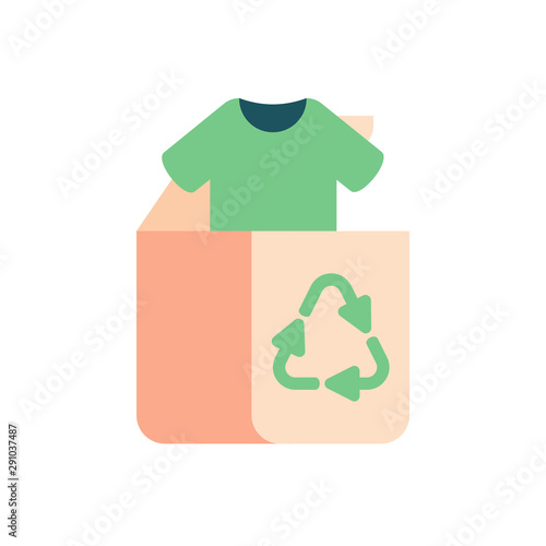Green concept of recycle clothes and textile. Old clothing and fabric for repurpose and re-use.