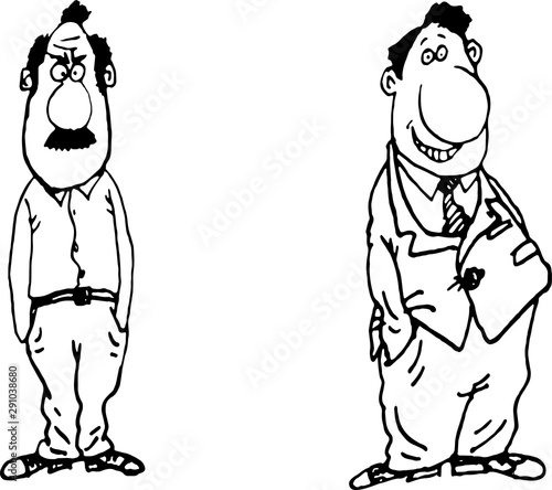 Two fathers sketch man .Vector illustration