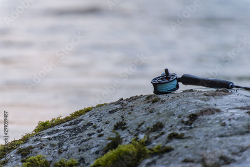 flyfishing, river, stone, sport, fishing, fishingrod