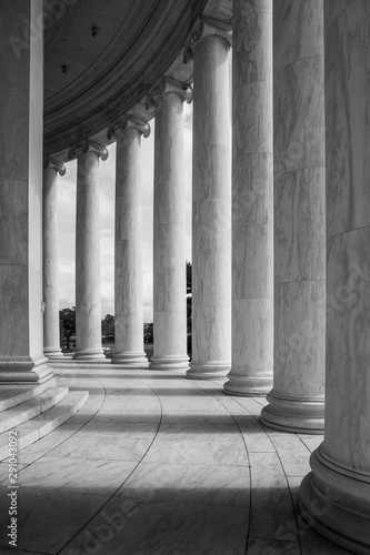 Columns outside the Jefferson Memorial in Washington, DC. photo