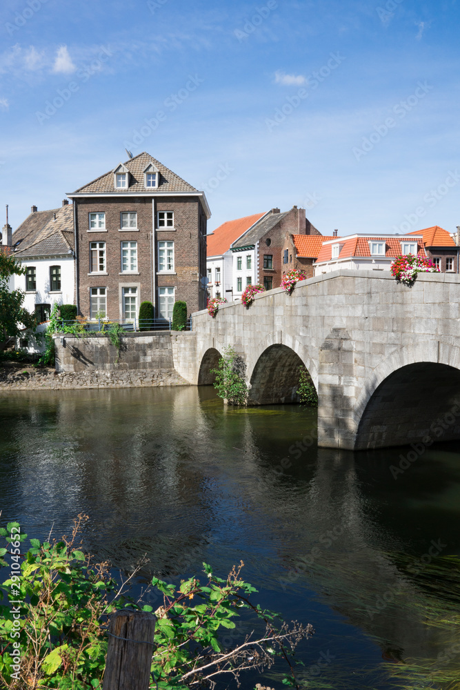 Maria Theresia Bridge over river Roer in Roermand, The Netherlands