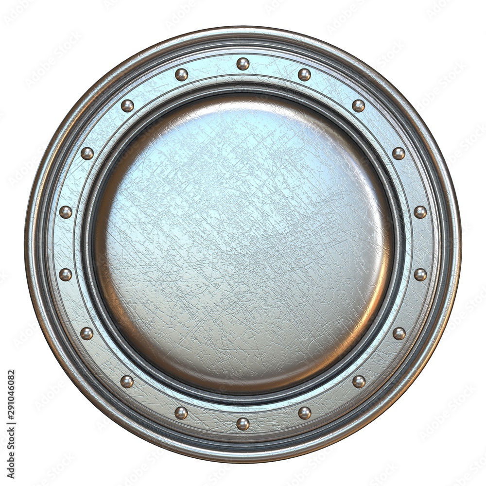 Obraz premium Simple metal shield round shape 3D