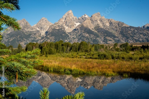 Grand Tetons Mountains in the morning sun