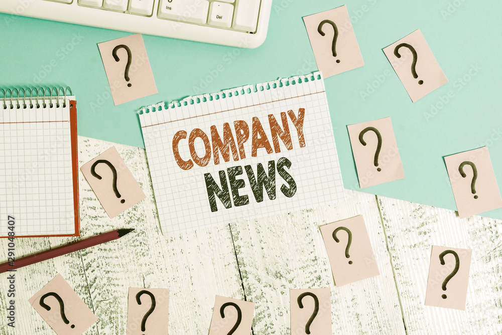 Text sign showing Company News. Business photo showcasing Latest Information and happening on a business Corporate Report Writing tools, computer stuff and math book sheet on top of wooden table Text sign showing Company News. Business photo showcasing Latest Information and happening on a business Corporate Report Writing tools, computer stuff and math book sheet on top of wooden table