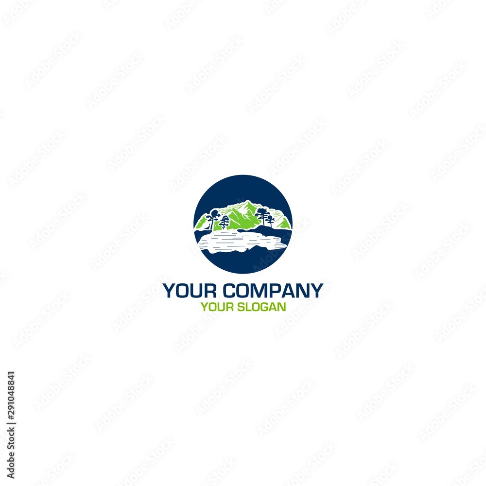 Mountain Lake Logo Design Vector Mountain Lake Logo Design Vector