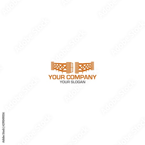 Fence Brick Logo Design Vector