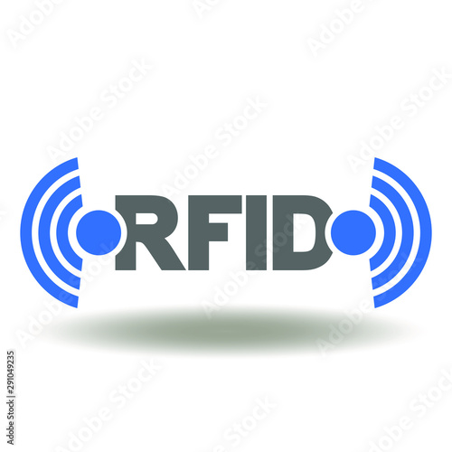 RFID Radio Frequency Identification Tag Electronic Technology Logo.