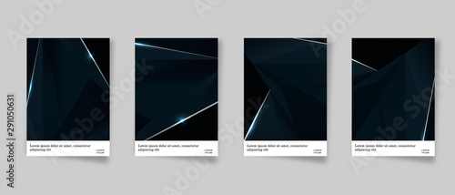 Minimal geometric posters set. Trendy design. Monochrome patterns. Eps10 vector.