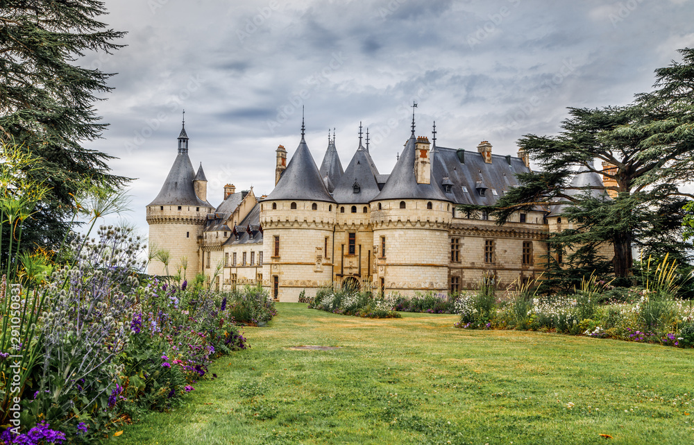 Chaumont-sur -Loire castle, amazing fairy tale castle in the Loire Valley. France, Loir-et-Cher department.