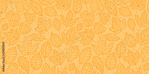 Autumn leaves seamless background. Leaf fall concept. Vector illustration