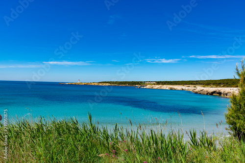 Crystal clear blue Mediterranean sea water on St.Croix Martigues beach  Provence  France