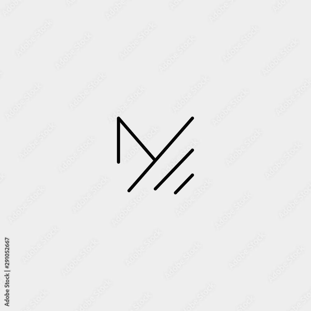 Letter M MM Monogram Logo Design Minimal Stock Vector by