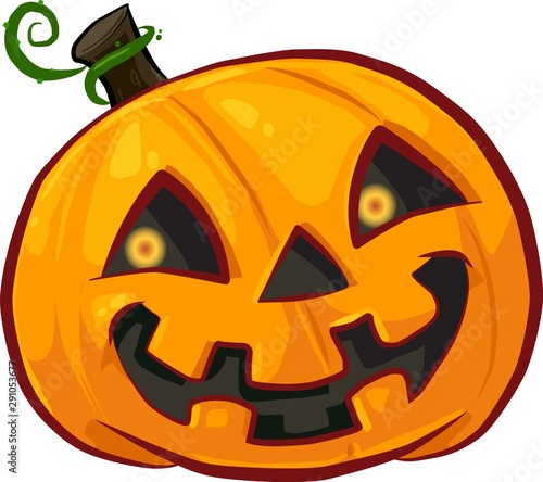 vector Halloween pumpkin. Happy Halloween pumpkin face isolated on white background.