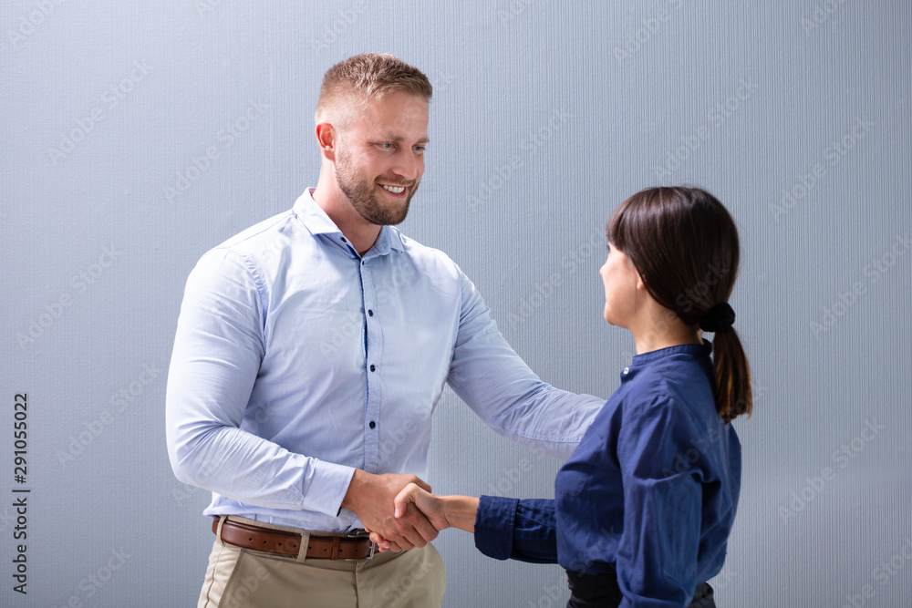 Businessman And Businesswoman Shaking Hands Businessman And Businesswoman Shaking Hands