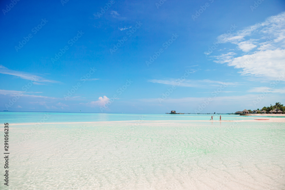 Beautiful white sand beach and turquoise clean water Beautiful white sand beach and turquoise clean water
