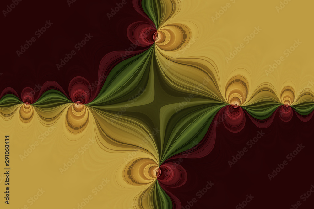 Curved gently lines in a cross shape, bright variegated abstract background Curved gently lines in a cross shape, bright variegated abstract background