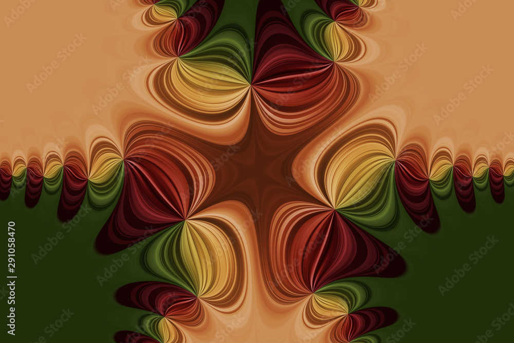 Multicolored curved lines with star in the middle, abstract decorative background, seamless pattern Multicolored curved lines with star in the middle, abstract decorative background, seamless pattern