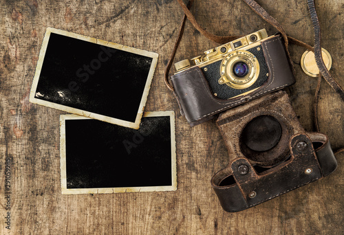 Antigue film camera photo frames Vintage still life photo