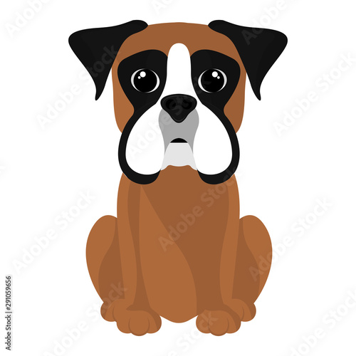 Isolated cute boxer cartoon. Dog breeds - Vector