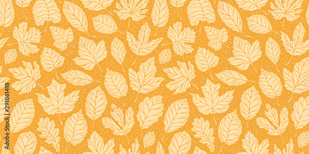 Leaf fall leaves seamless background. Autumn concept. Vector illustration