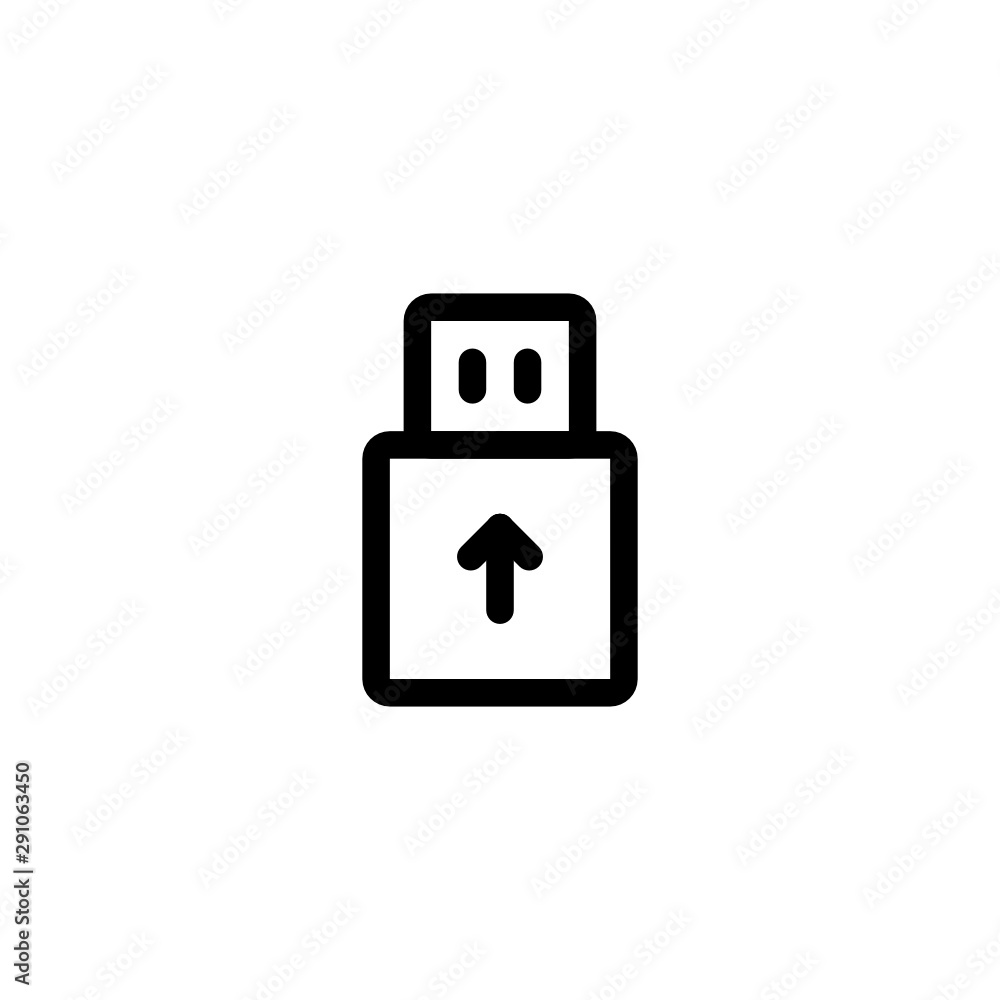 USB Flash Drive Upload File Icon Outline Vector USB Flash Drive Upload File Icon Outline Vector