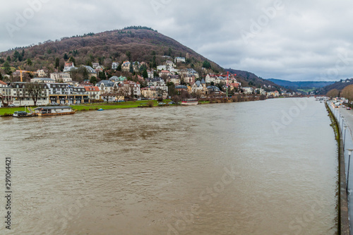 River Neckar river in Heidelberg, Germany