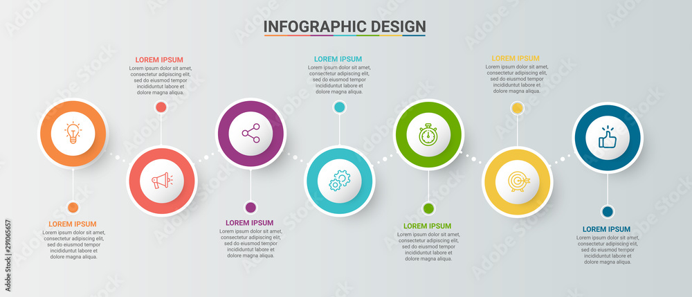 Business data visualization.Steps Process chart. Abstract elements of ...