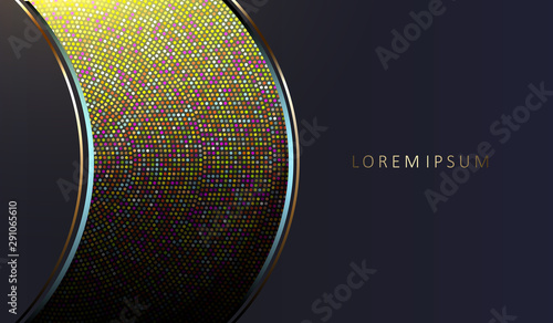 Abstract dark blue design with gold tint mosaic