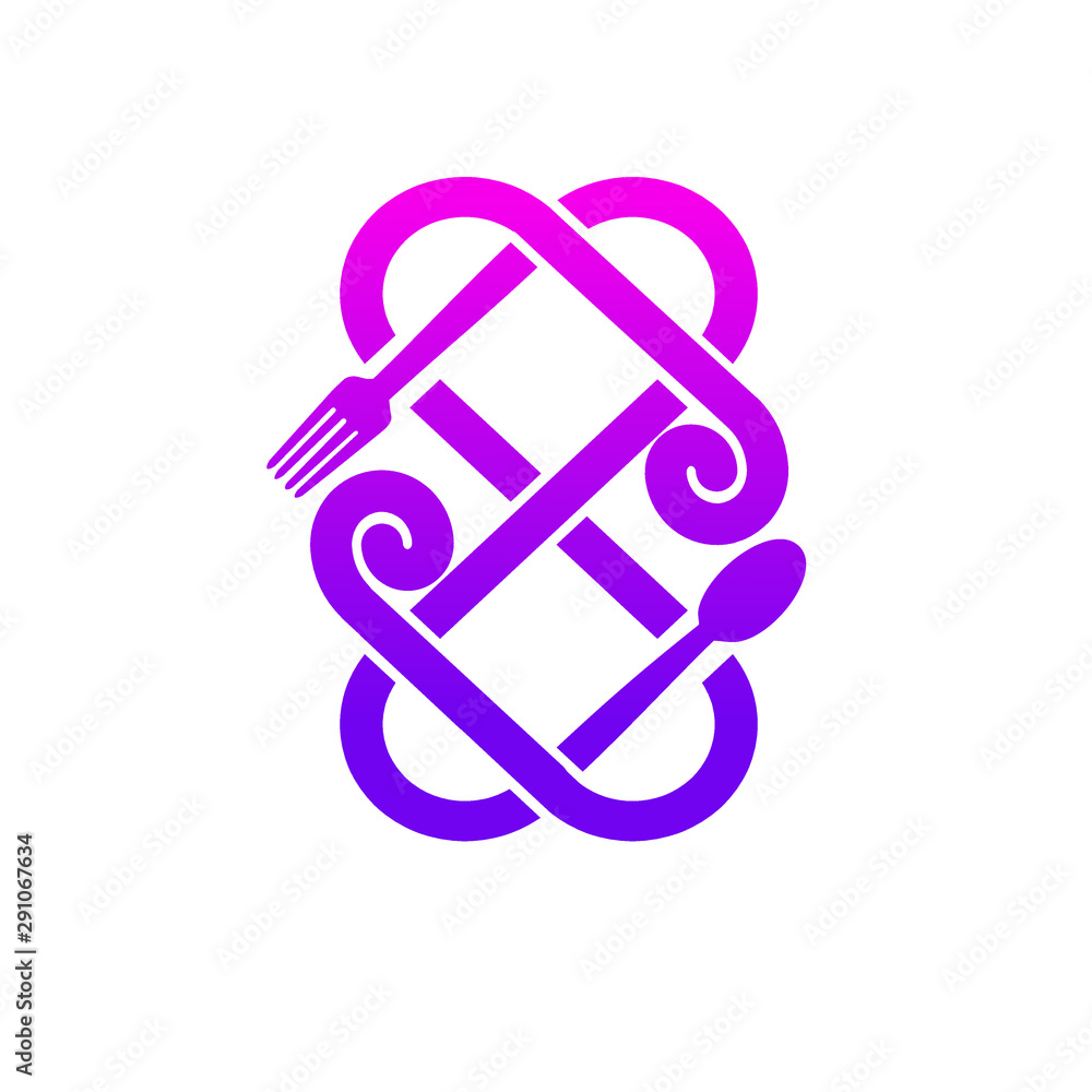 love food logo icon vector love food logo icon vector