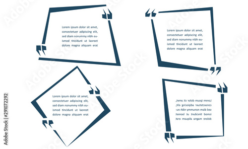 Quote blank template, Design elements, Creative quote text frame - stock vector