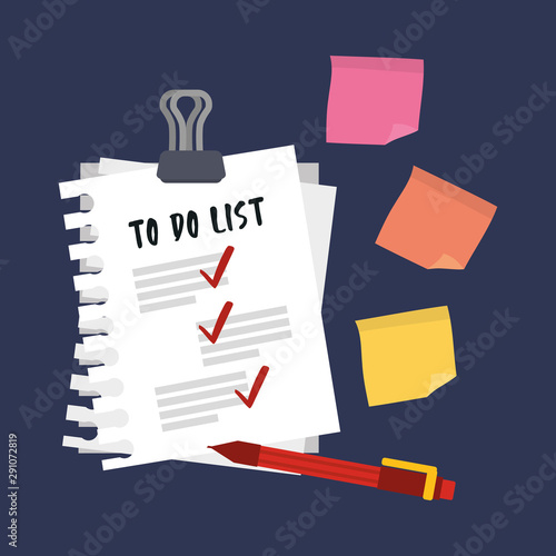 checklist clipboard with supplies vector illustration