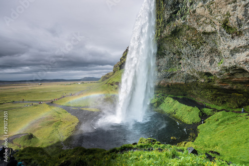 Seljalandsfoss waterfall in Iceland in Summer © surangaw