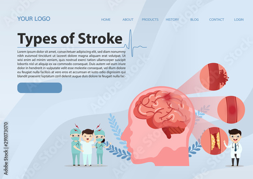 Web banner design template.Stroke disease.