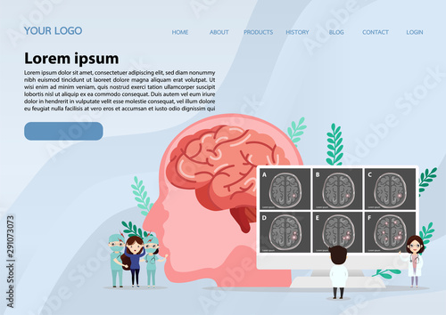 Scientific medical illustration of human brain stroke illustration