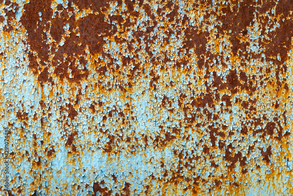 fragment of metal surface painted with blue paint fragment of metal surface painted with blue paint
