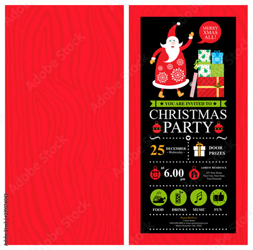 Christmas card invitation template.