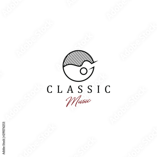 Guitar logo design - simple minimalist design