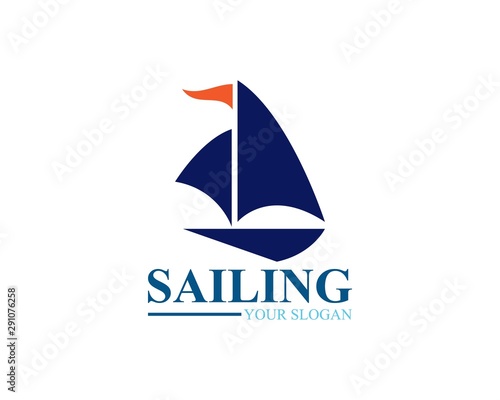 Sailing ship logo template vector icon illustration design