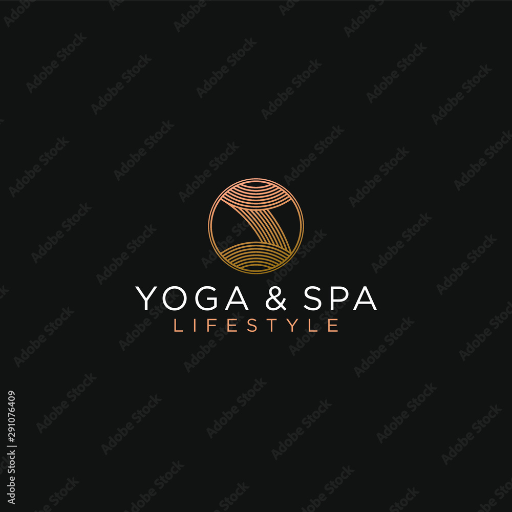 Massage spa yoga logo treatment - medical alternative traditional feminine luxury