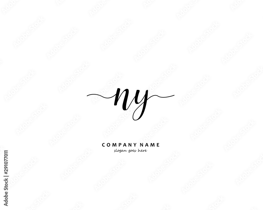 NY Initial handwriting logo vector	
