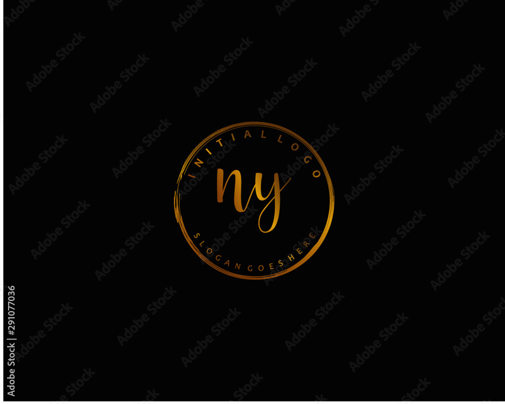 Fototapeta premium NY Initial handwriting logo vector 