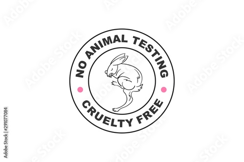 no animal testing logo or cruelty free logo with rabbit as symbol