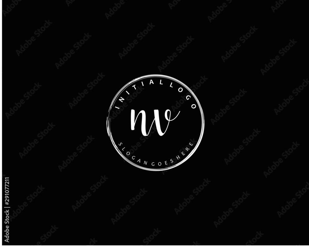 Fototapeta premium NV Initial handwriting logo vector 